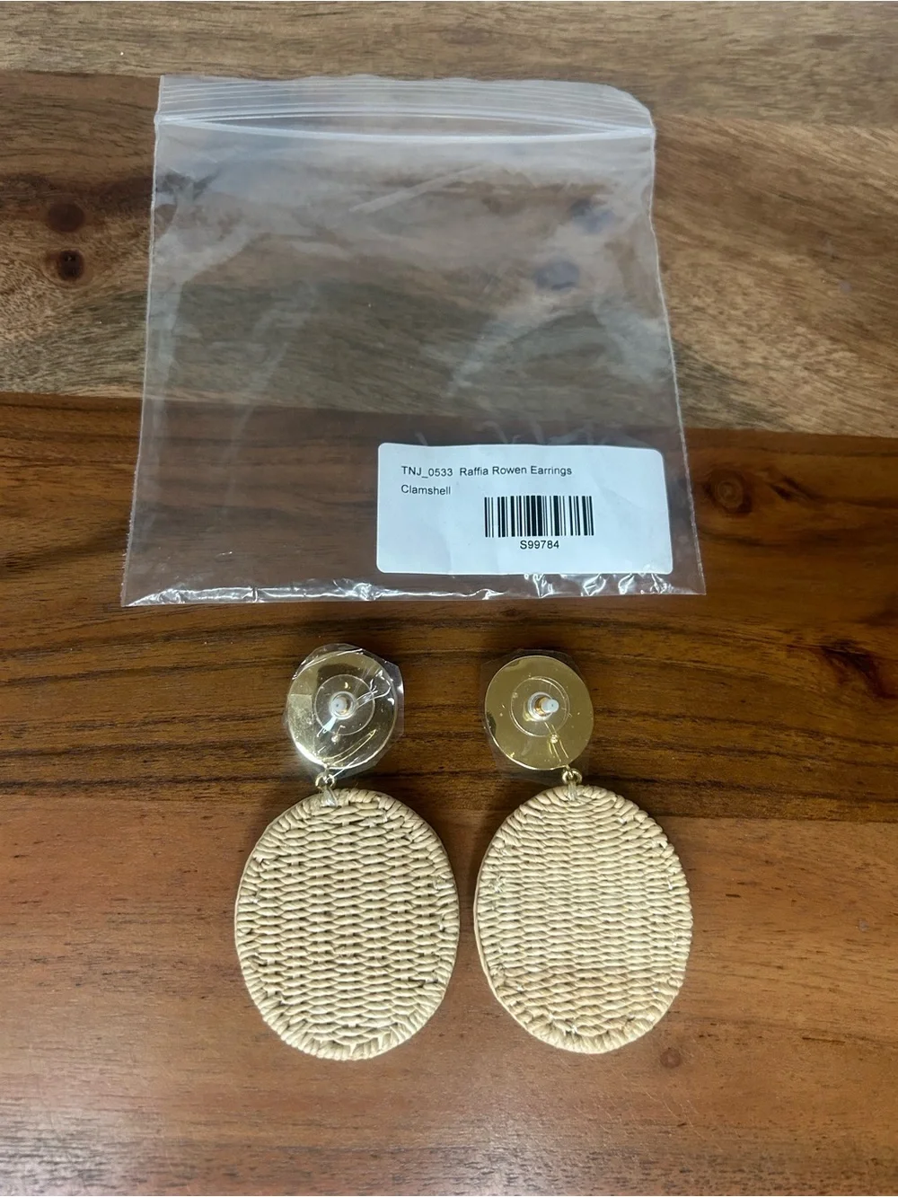 Tuckernuck Raffia Rowen Clamshell Earrings New